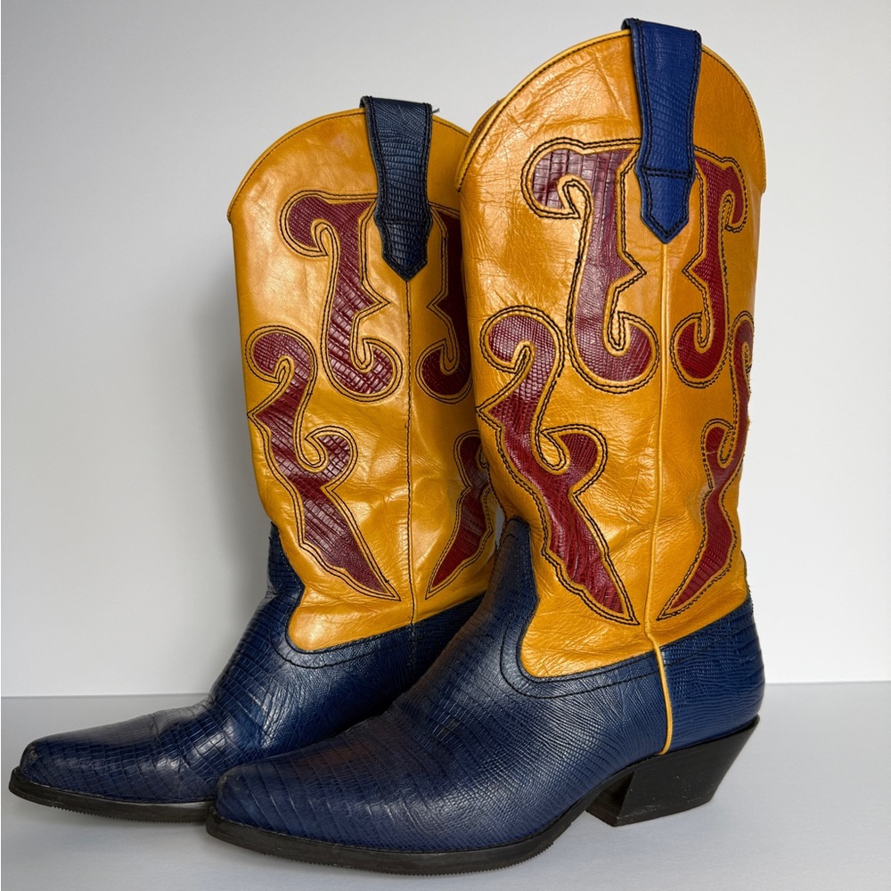 Vintage Nine West Women's Romnee Leather Cowboy Boots Size 6.5